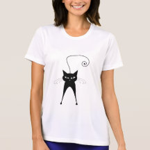Black Whimsy Kitty 6 Tshirt