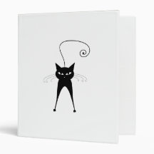 Black Whimsy Kitty 6 Vinyl Binder