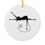 Black Whimsy Kitty 7 Christmas Ornaments