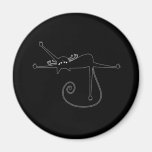 Black Whimsy Kitty 7 Fridge Magnet