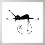 Black Whimsy Kitty 7 Print