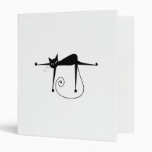 Black Whimsy Kitty 8 3 Ring Binder