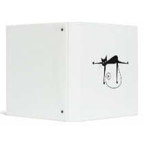 Black Whimsy Kitty 8 3 Ring Binder