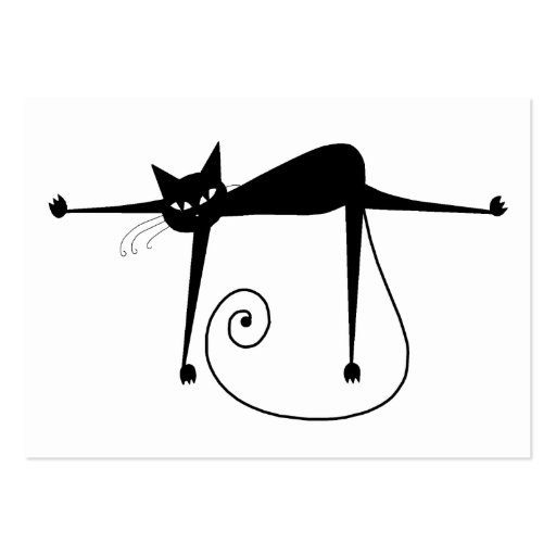 Black Whimsy Kitty 8 Business Card Templates (back side)