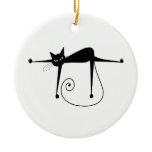 Black Whimsy Kitty 8 Christmas Ornament