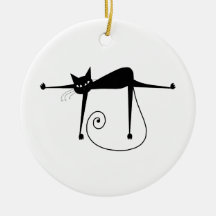 Black Whimsy Kitty 8 Christmas Ornament