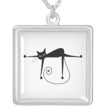 Black Whimsy Kitty 8 Necklaces