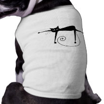 Black Whimsy Kitty 8 Pet Tshirt