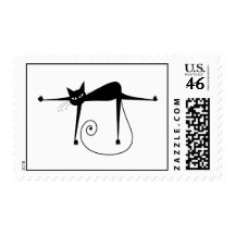 Black Whimsy Kitty 8 Stamps