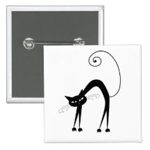 Black Whimsy Kitty 9 Button