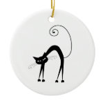Black Whimsy Kitty 9 Christmas Tree Ornaments