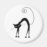 Black Whimsy Kitty 9 Magnets