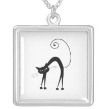 Black Whimsy Kitty 9 Necklaces