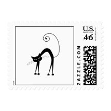 Black Whimsy Kitty 9 Postage