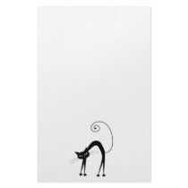 Black Whimsy Kitty 9 Stationery Design