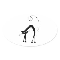 Black Whimsy Kitty 9 Stickers
