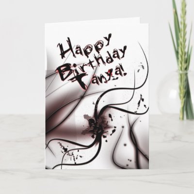 Black & White Abstract Birthday Card. If you want any name added feel free 