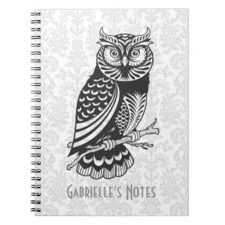 Black & White Abstract Owl Note Book