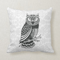Black & White Abstract Owl Pillows