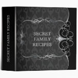 Black & White Abstract Pattern+Swirls Recipes binders