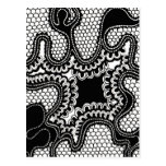 Black & White Abstract Snake Skin Pattern Postcards