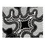 Black & White Abstract Snake Skin Pattern Postcard