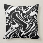 Black White Abstract Throw Pillow
