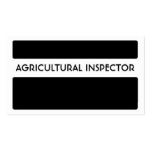 Black white agricultural inspector business cards