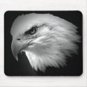 Black & White American Bald Eagle mousepads