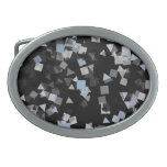 Black, White and Aqua Confetti Belt Buckle