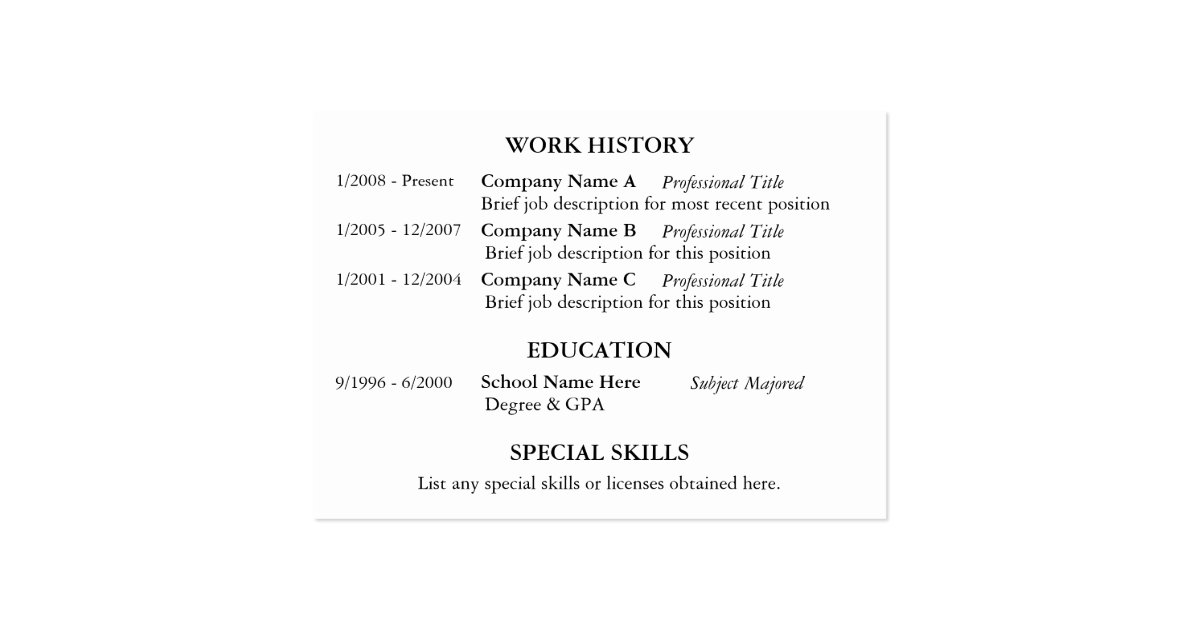Can You Make Resume Front And Back Can You Make Resume Front And Back