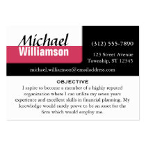 Black White and Dark Pink Corner RESUME Cards business cards