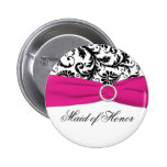 Black, White, and Fuchsia Maid of Honor Pin