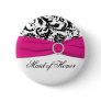 Black, White, and Fuchsia Maid of Honor Pin