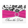Black, White, and Fuchsia Save the Date Postcard