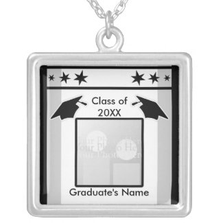Black, White and Gray Graduation (photo frame) necklace