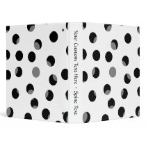 Black, white and gray spotty pattern. 3 ring binders