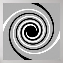 Black, White and Gray Twist Design. Poster