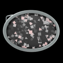 Black, White and Pink Confetti Belt Buckle 