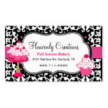 Black, White, and Pink Damask Bakery Business Card