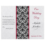 Black, White, and Red Damask Wedding Program Flyer