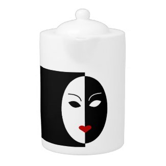 Black White and Red Mask