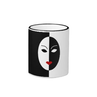 Black White and Red Mask Mugs
