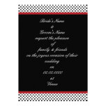 Black, white and red polka dot Invitation