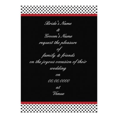 Black, white and red polka dot Invitation