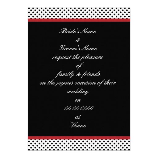 Black, white and red polka dot Invitation