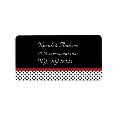 Black, white and red polka dotsAvery Label