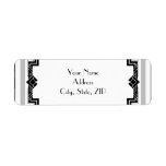 Black White and Silver Art Deco Frame Wedding Custom Return Address Label