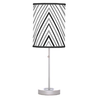Black, White and Silver Chevron Stripes Desk Lamps