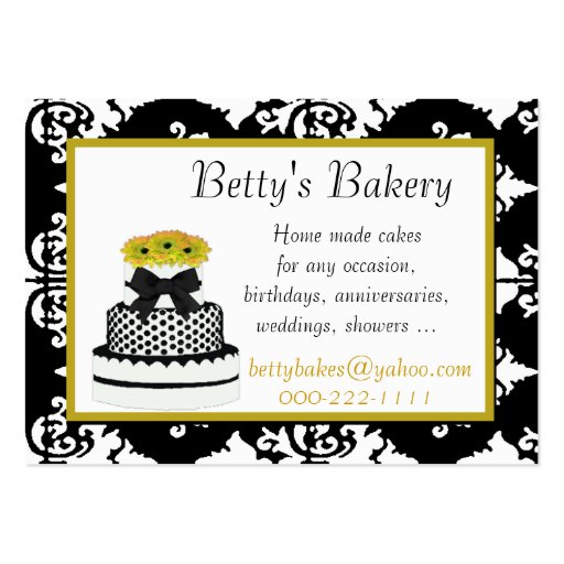 Black, White, and Yellow Bakery Business Card